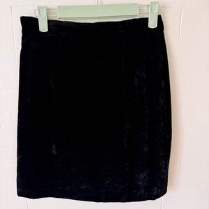 Vintage Black Velvet Mini Skirt